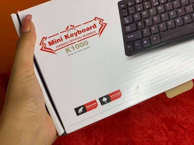 K-1000 78 Keys Mini Keyboard USB Wired For Mac and Windows PC & Laptops