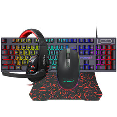 Forev FV-Q809 104-Keys 4 in 1 Gaming Combo Pack Gaming Gear RGB Backlit Gaming Keyboard