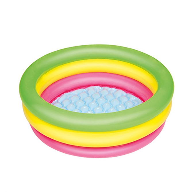 Bestway Colorful 3 Air Ring Inflatable Pool for Outdoor Kiddie Swimming Pool