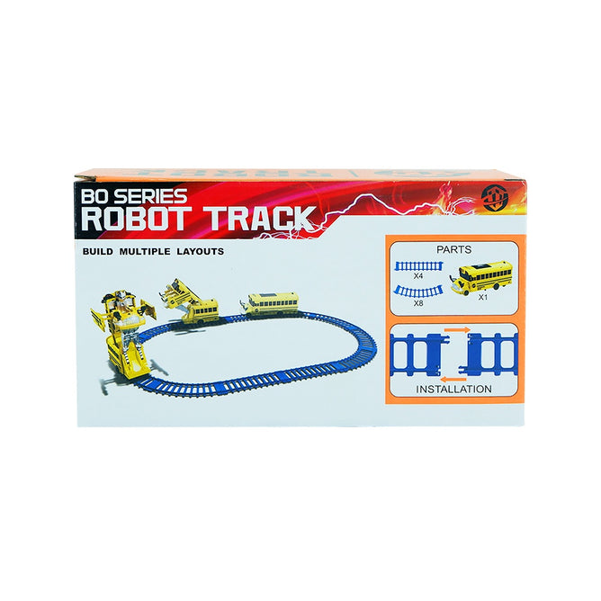 Robot Deformation to Vehicle and Vehicle to Robot  with Multiple Layout Track Toys gift for Kids