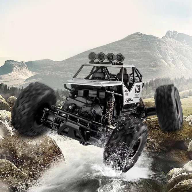 6141 Four Wheel Climbing Rock Crawler Monster Car 1:16 High Speed Remote Control Trunk Toy Combo with Spare 2000MAh/4.8V Rechargeable Battery and Charger
