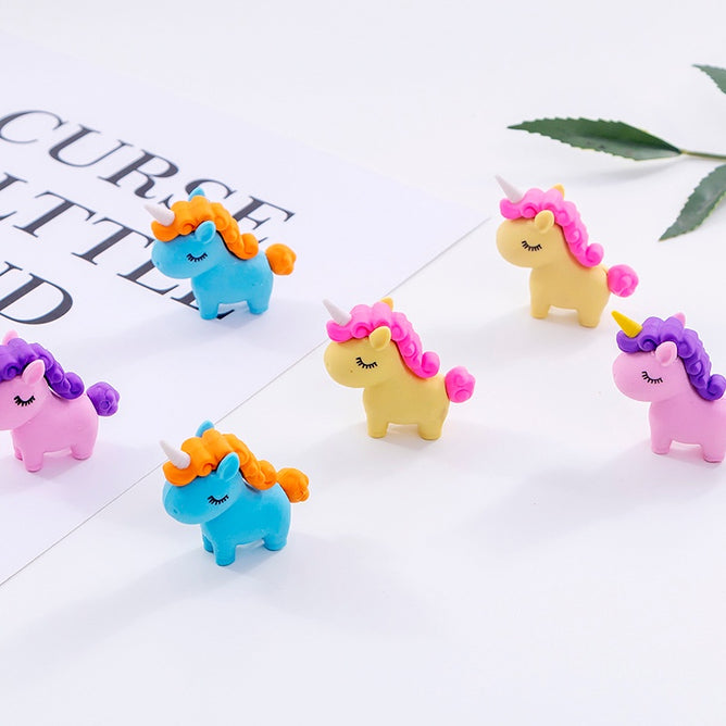 Random Color Cute Animal 3D Unicorn Rubber Eraser Primary Student Gift Stationery