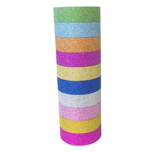 DIY 10 Rolls Random Color Glitter Plain Arts Crafts Washi Tape Stationery