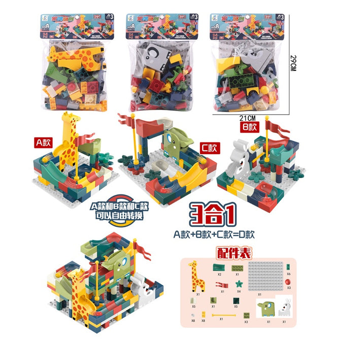 DIY Marble Race Run Big Block Compatible Building Blocks Funnel Slide Blocks Toys For Children Gifts