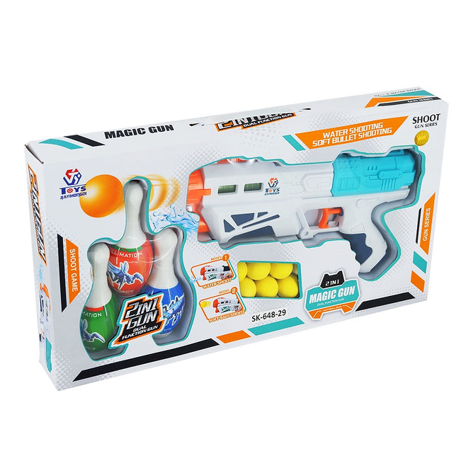 2 IN 1 Water Gun and Soft Ball Blaster Toys best gift for Kids