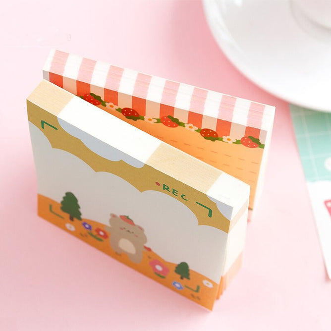 4 Pieces Creative Cartoon Character Note Pad Cute Sticky Note Memo Pad Office School Stationery