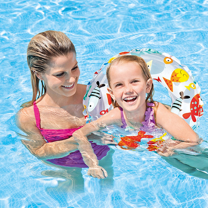 Intex 20/24inch Inflatable Lively Print Swim Rings for Kids Outdoor Fun