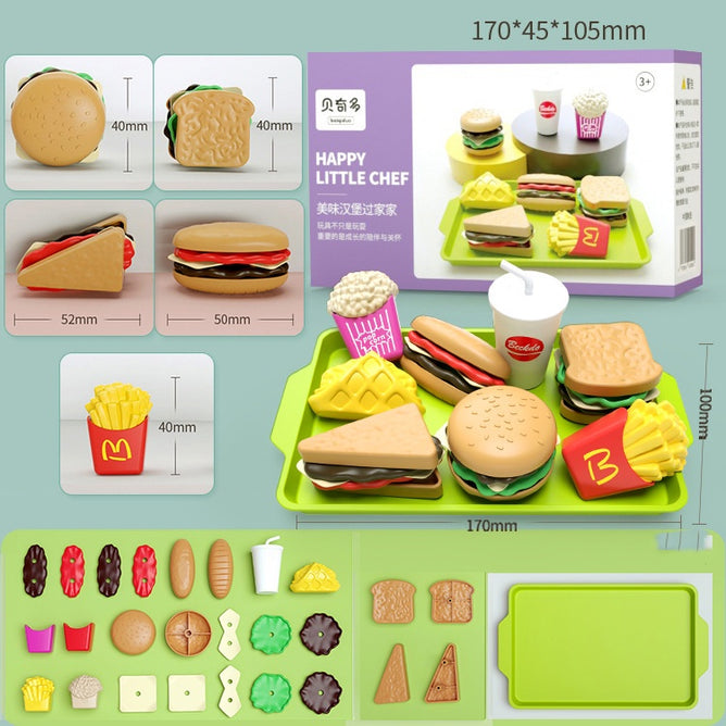 Pretend Play Simulation Assembling DIY Fast Food House Set for Children