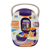 Pretened Play Educational Toys Set Dresser Supermaket or Dough Suitcase Toy Bag Storage