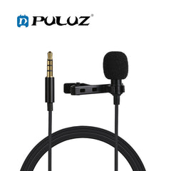 PULUZ PU424 1.5m 3.5mm Jack Lavalier Wired Condenser Recording Microphone