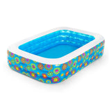 Bestway 3-Ring Rectangular Floral Design Pool for Outdoor Family Swimming Pool