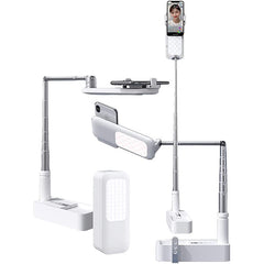Multifunction Foldable Video Recording Phone Holder Rechargeable LED Light Stand and Remote