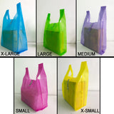 50Pcs Sando Eco Bag 5 Size Plain Reusable Shopping Tote Handbag Non-woven Vest Bag