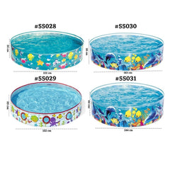 Bestway Fill 'N Fun Paddling Sea Creatures Design Pool for Outdoor Kiddie Swimming Pool