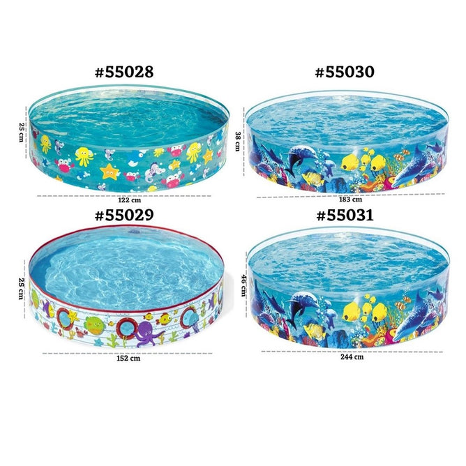 Bestway Fill 'N Fun Paddling Sea Creatures Design Pool for Outdoor Kiddie Swimming Pool