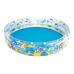 Bestway 51005 Sea Creatures Printed Inflatable 3 Rings Pool for Outdoor Kiddie Swimming Pool