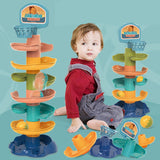 Early Educational Baby Toys 7 Layer Rolling Ball Track Slide Tower Young Children Baby