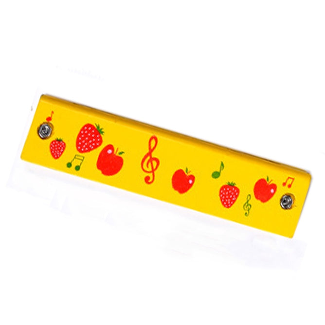 Wooden Harmonica 16 Holes Double-Row Blow Woodwind Mouth Toys for Children Musical Instruments