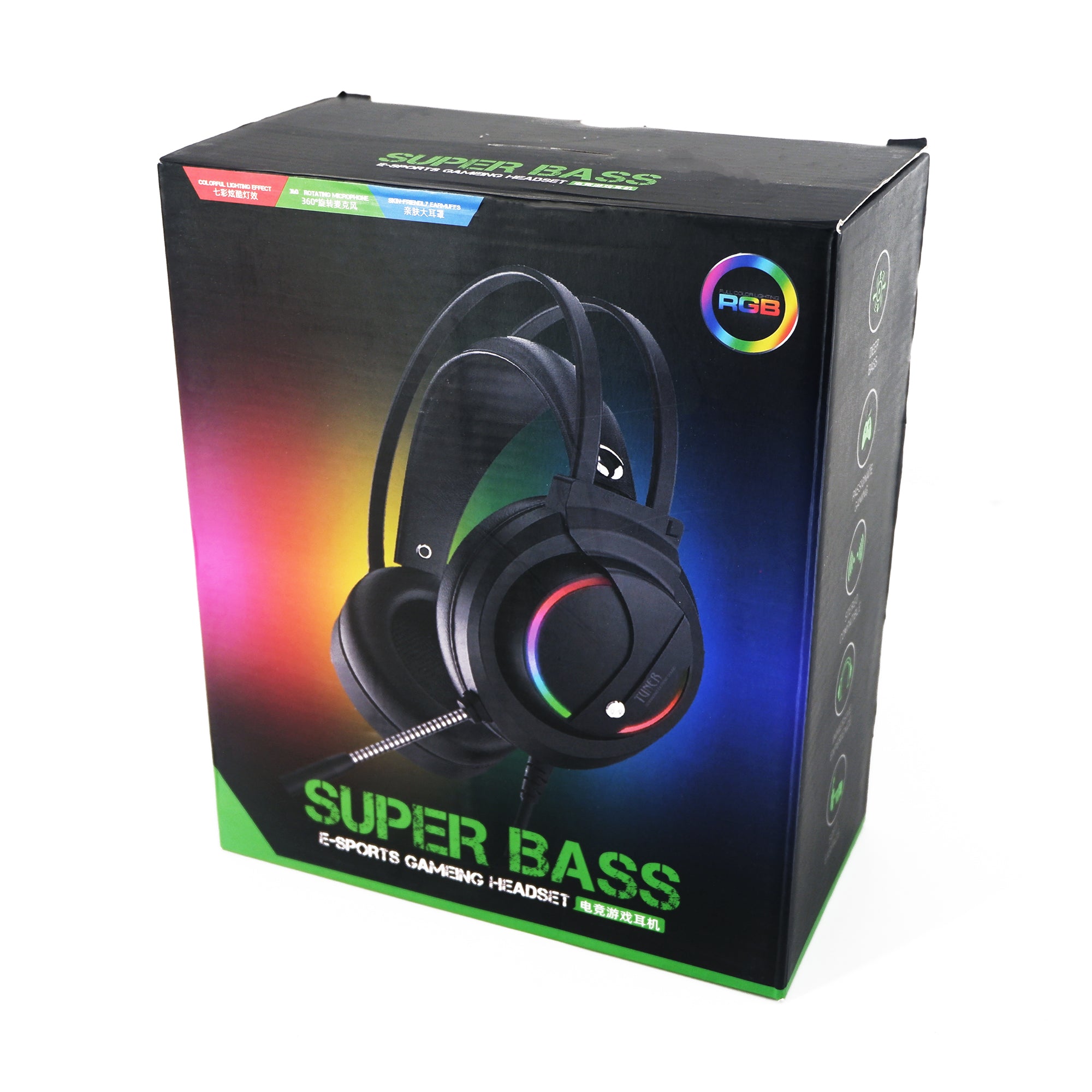 T1 Super Bass FUll Color RGB Lighting E Sports Gaming Headset