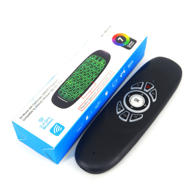 C120B Wireless 2.4Ghz Air Mouse with RGB Backlit