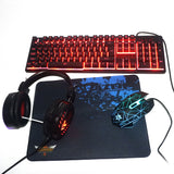 4Pcs/Set K59 Wired USB Keyboard Illuminated Gaming Mouse Pad Backlight Headset