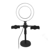 F25A Mobile Phone Stand with Dual Phone Holder and 16cm Ring Light