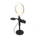 F25A Mobile Phone Stand with Dual Phone Holder and 16cm Ring Light