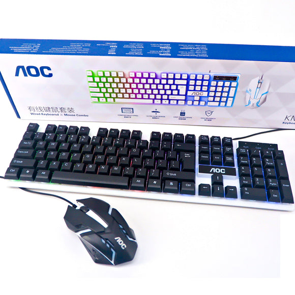 AOC KM100 Luminous Wired Keyboard and Mouse Set