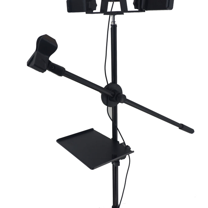 K10-120DZ 4 in 1 Ringlight with Microphone Stand, Card Tray and 2 Phone Holder