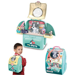 008-967-1 The Pet Set Grooming Care Toy Backpack - Pretend Play