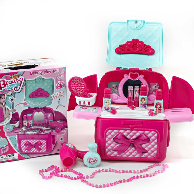 008-963 2 in 1 Beauty Make-Up Playset Toy Backpack - Pretend Play