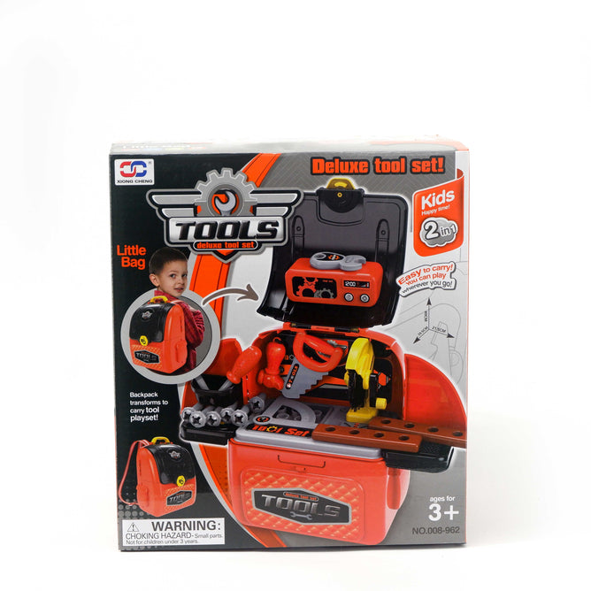 008-962 2 in 1 Engineering Hand Tool Playset Toy Backpack - Pretend Play