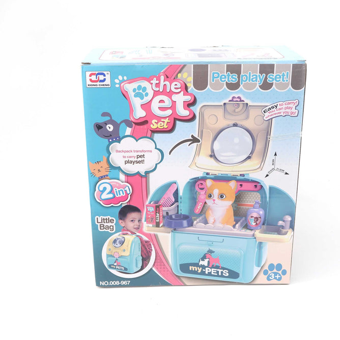 008-967-2 The Pet Set Grooming Care Toy Backpack - Pretend Play