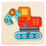3D Wooden Puzzle Children's Educational Toys Non-toxic Relieve Stress Cartoons Animal Jigsaw Puzzles for Kids