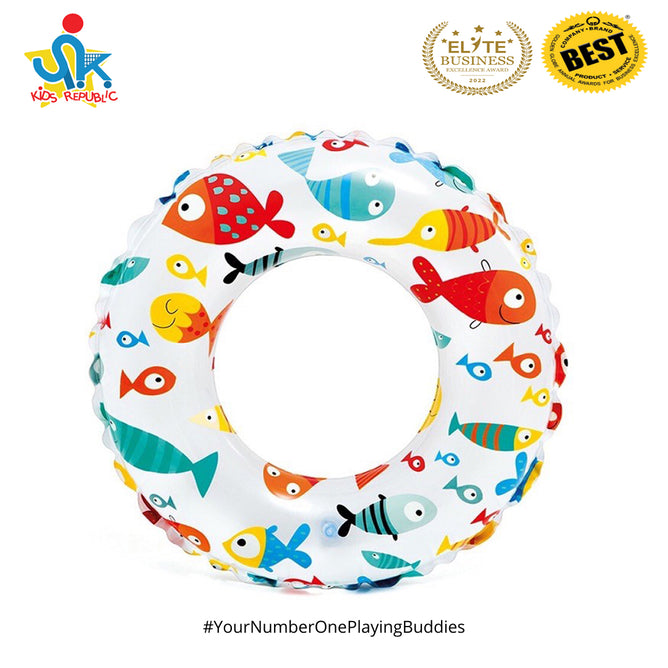 Intex 20/24inch Inflatable Lively Print Swim Rings for Kids Outdoor Fun