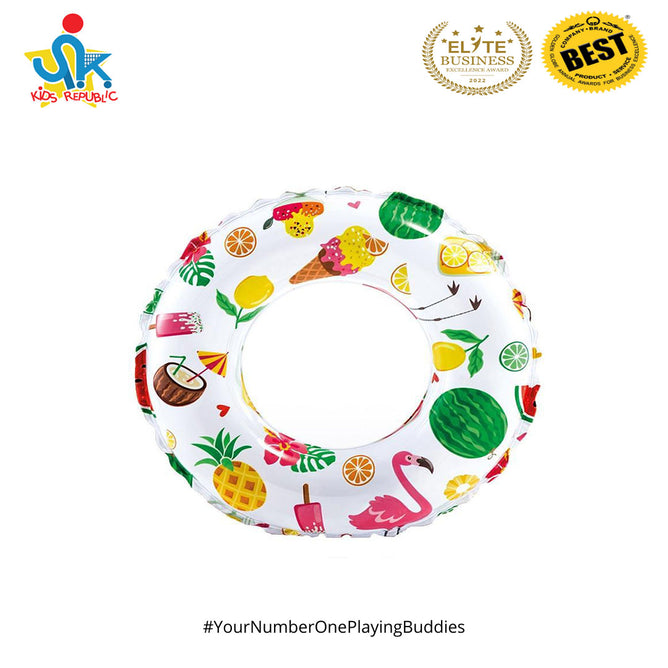 Intex 20/24inch Inflatable Lively Print Swim Rings for Kids Outdoor Fun