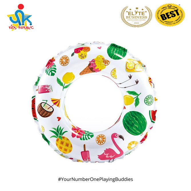 Intex 20/24inch Inflatable Lively Print Swim Rings for Kids Outdoor Fun