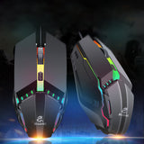 JK-913 2in1 RGB One Hand Mechanical Feel 35 Keys USB Wired with Wrist Rest Support Gaming Keyboard and RGB Backlit FPS Gaming Mouse Combo Set