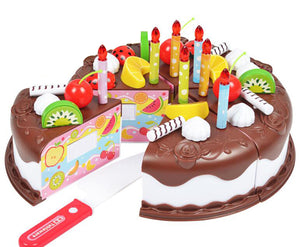 54Pcs Simulation DIY Cutting Birthday Cake Combo Toy Playset for Playing House Game Decoration Kid Gift