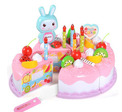 54Pcs Simulation DIY Cutting Birthday Cake Combo Toy Playset for Playing House Game Decoration Kid Gift