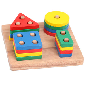 Wooden Educational Toys Shape Puzzle Color Geometric Board Jigsaw Blocks Best Gift Toys for Kids