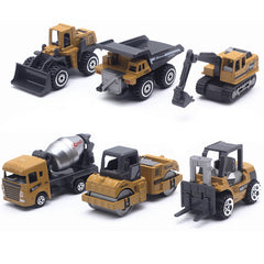 6 Pcs 1:64 Scale Collectible Construction Vehicle Toy Trucks