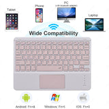 10 inch Wireless Bluetooth Lightweight Keyboards w/ Touchpad Universal For Window, Android and IOS