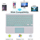 10 inch Wireless Bluetooth Lightweight Keyboards w/ Touchpad Universal For Window, Android and IOS