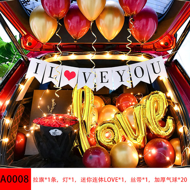 Car Trunk Birthday Party Layout Supplies Package Surprise Confession Proposal Romantic Scene Decorations