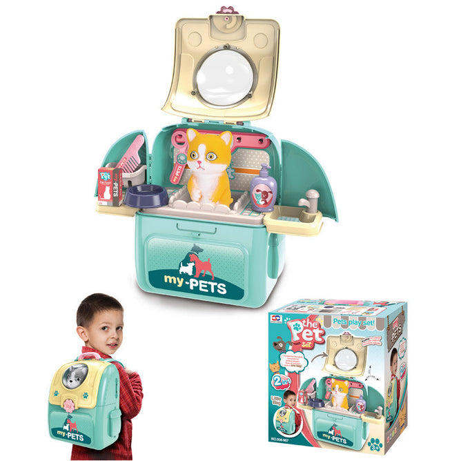 008-967-2 The Pet Set Grooming Care Toy Backpack - Pretend Play