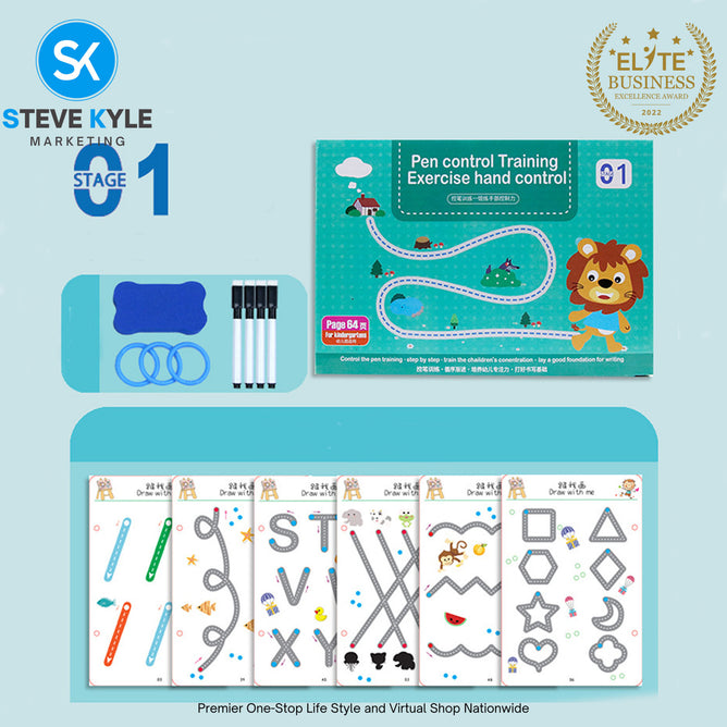 Pen Control Drawing Training Erasable Simple Strokes Early Education Book Set Toy Line Tracing