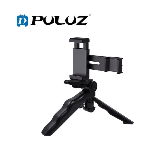 PULUZ PKT46 Smartphone Fixing Clamp 1/4 inch Holder Mount Bracket + Grip Folding Tripod Mount Kits for DJI OSMO Pocket