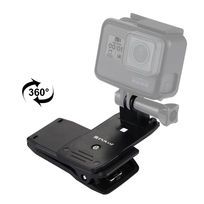 PULUZ PU147 360 Degree Rotating Backpack Hat Rec-mounts Quick Release Clamp Mount for GoPro and Other Action Cameras
