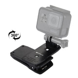 PULUZ PU147 360 Degree Rotating Backpack Hat Rec-mounts Quick Release Clamp Mount for GoPro and Other Action Cameras